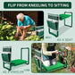 Gartenhocker mit Kniesitz, Faltbar, mit 25 cm Breitem Kniepolster, Gartenbank mit 2 Werkzeugtaschen, Kippsicher, Stabil, Multifunktional, für Gartenarbeiten wie Jäten und Pflanzen