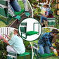Gartenhocker mit Kniesitz, Faltbar, mit 25 cm Breitem Kniepolster, Gartenbank mit 2 Werkzeugtaschen, Kippsicher, Stabil, Multifunktional, für Gartenarbeiten wie Jäten und Pflanzen