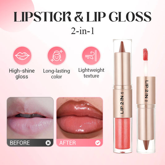 2-in-1 Lippenstift, matt & Lipgloss