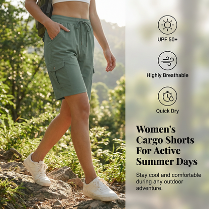 🩳 LIMITIERT 64% RABATT! ✨ Damen Cargo-Shorts – Schnelltrocknend, UPF 50+ & Praktische Taschen 🎒