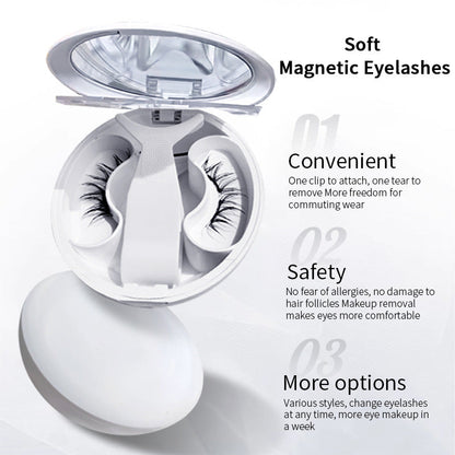 Agnetic Wimpern All-in-One Box, wiederverwendbar, kleberfrei, wasserdicht, leicht, natürlicher Look