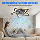 LED-Deckenventilator mit Fernbedienung, geräuschloser reversibler Gleichstrommotor, modernes dimmbares Einbauleuchten für Schlafzimmer und Wohnzimmer